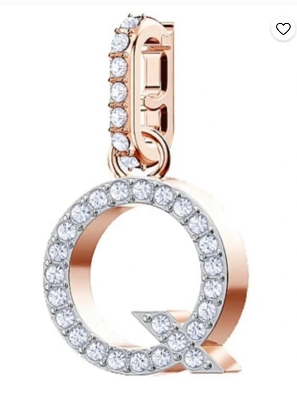 Swarovski Rose Gold Crystal Letter Q Charm Pendant 5437628